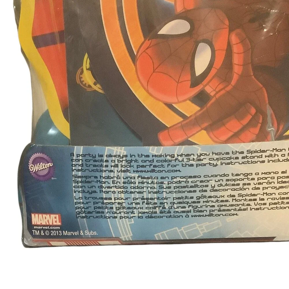 Marvel Spider-Man 3-Tier Cupcake Stand Holds 24 Cupcakes 11.75